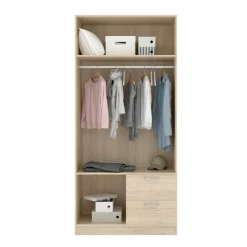 Guardaroba 3 Ante > Dmora Guardaroba salvaspazio rovere 110x179h cm - Pettineo Marrone Rovere