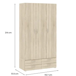 Guardaroba salvaspazio rovere 110x214h cm - Randazzo