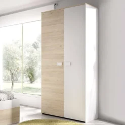 Guardaroba salvaspazio rovere e bianco 90x205h cm - Arcibald