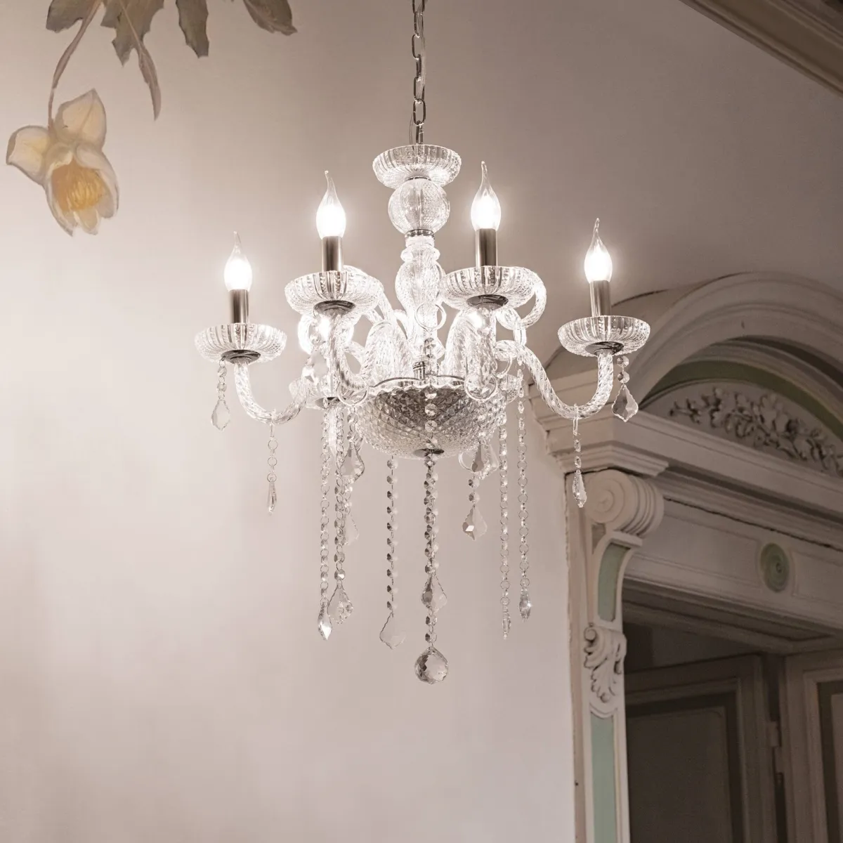 Lampade A Sospensione > Dmora Ideal-Lux - Lampada a sospensione GIUDECCA SP6 , 58 x 58 x h90 cm, Trasparente
