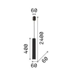 Ideal-Lux - Lampada a sospensione LOOK SP1 D06 BIANCO, 6 x 6 x h65 cm, Bianco