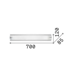 Lampade Da Parete > Dmora Ideal-Lux - Lampada da parete TUDOR AP4, 70 x 12 x h9 cm, Trasparente