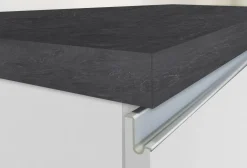 Isola cucina classica con piano snack 125x90x90h cm bianca lucida e ardesia - Analiza