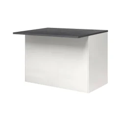Isola cucina classica con piano snack 125x90x90h cm bianca lucida e ardesia - Analiza