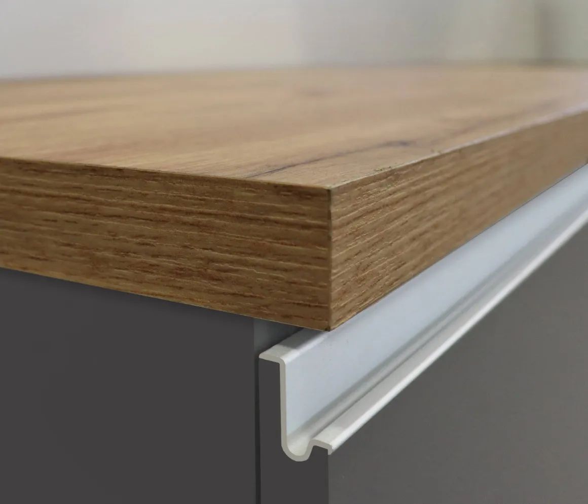 Isola cucina con ante e cassetti 125x90x90h cm antracite e rovere - Analiza