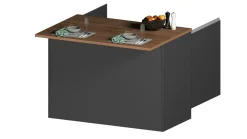 Isola cucina con ante e cassetti 125x90x90h cm antracite e rovere - Analiza