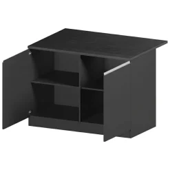 Cucina|Mobili Dispensa > Dmora Isola cucina economica 125x90x90h cm antracite e ardesia - Analiza Grigio Ardesia, Nero Antracite
