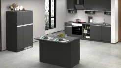 Cucina|Mobili Dispensa > Dmora Isola cucina economica 125x90x90h cm antracite e ardesia - Analiza Grigio Ardesia, Nero Antracite