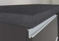 Cucina|Mobili Dispensa > Dmora Isola cucina economica 125x90x90h cm antracite e ardesia - Analiza Grigio Ardesia, Nero Antracite