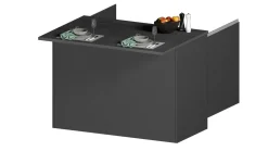 Cucina|Mobili Dispensa > Dmora Isola cucina economica 125x90x90h cm antracite e ardesia - Analiza Grigio Ardesia, Nero Antracite