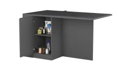 Isola cucina grande multifunzione 160x90x90h cm antracite e ardesia - Abern