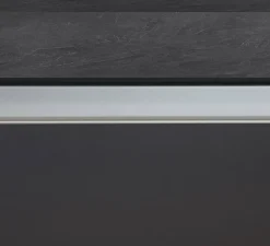 Cucina|Mobili Dispensa > Dmora Isola cucina minimal con ante 155x90x90h cm antracite e ardesia - Tartaro Grigio Ardesia, Nero Antracite