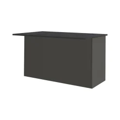 Cucina|Mobili Dispensa > Dmora Isola cucina minimal con ante 155x90x90h cm antracite e ardesia - Tartaro Grigio Ardesia, Nero Antracite
