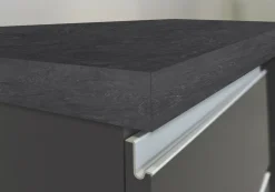 Cucina|Mobili Dispensa > Dmora Isola cucina minimal con ante 155x90x90h cm antracite e ardesia - Tartaro Grigio Ardesia, Nero Antracite