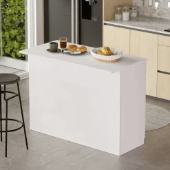 Mobili Dispensa > Dmora Isola da Cucina 2 Ripiani 4 Ante 160x60x90h cm, 4 Vani - Oviglio Bianco