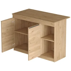 Mobili Dispensa > Dmora Isola da Cucina 2 Ripiani 4 Vani 160x60x90h cm, 4 Ante - Fossalto Marrone Rovere