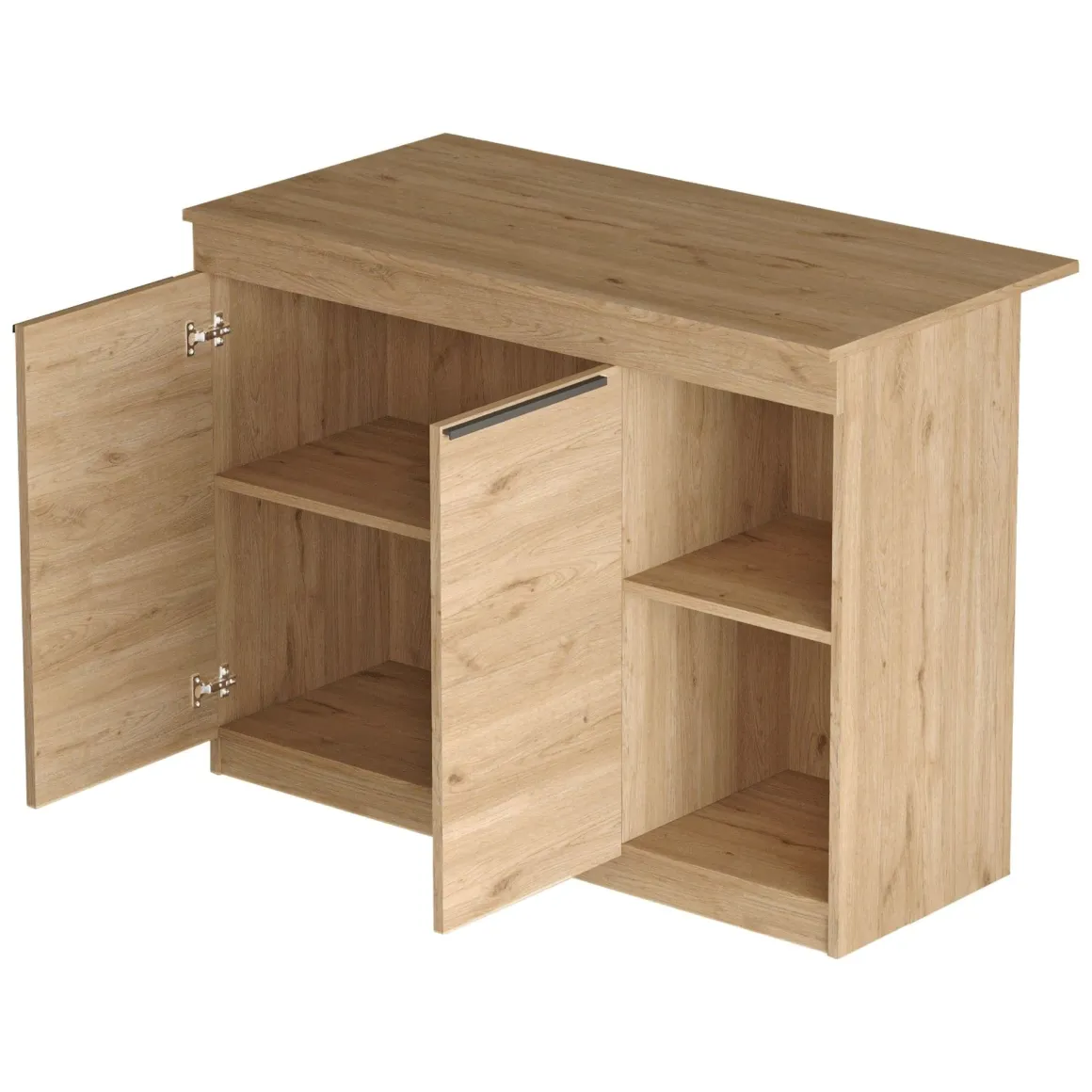 Mobili Dispensa > Dmora Isola da Cucina 2 Ripiani 4 Vani 160x60x90h cm, 4 Ante - Fossalto Marrone Rovere