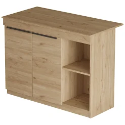 Mobili Dispensa > Dmora Isola da Cucina 2 Ripiani 4 Vani 160x60x90h cm, 4 Ante - Fossalto Marrone Rovere