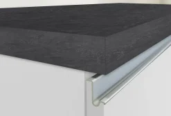 Isola per cucina moderna 155x90x90h cm bianca lucida e ardesia - Tartaro