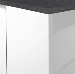 Isola per cucina moderna 155x90x90h cm bianca lucida e ardesia - Tartaro