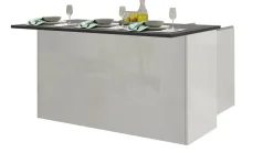 Isola per cucina moderna 155x90x90h cm bianca lucida e ardesia - Tartaro