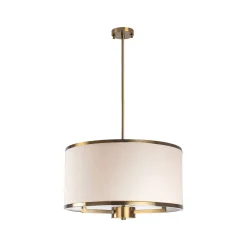 Lampade A Sospensione > Dmora Lampada a Sospensione Bianco oro 942flg1371 Colore Struttura oro - Rovegno Oro, Bianco