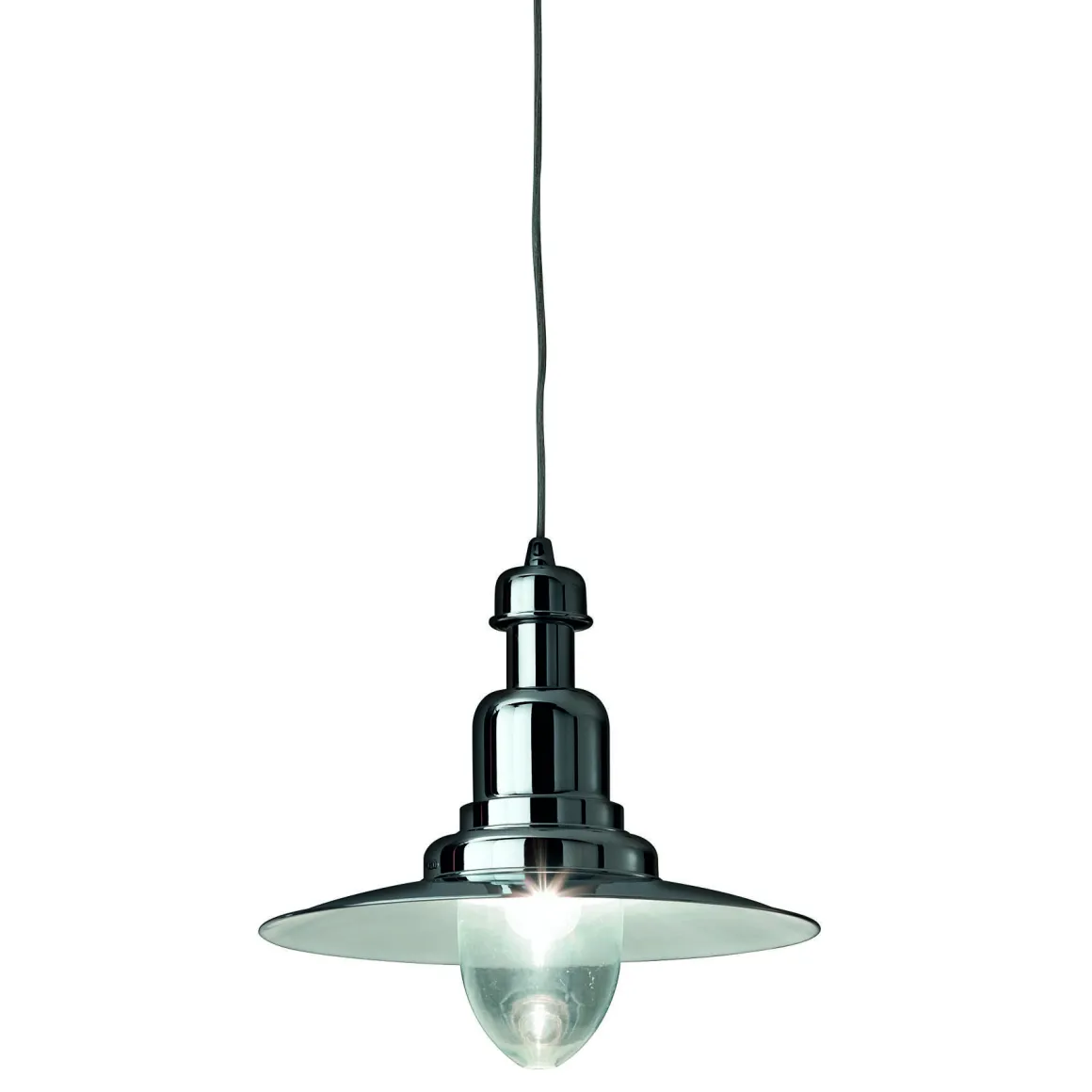 Lampada a sospensione, Lampadario, Luminare sospeso, Lampada a pendente, 40x40h68 cm, Trasparente