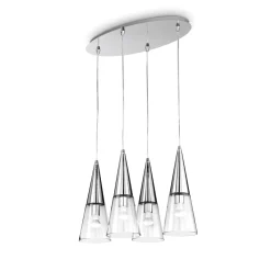 Lampada a sospensione, Lampadario, Luminare sospeso, Lampada a pendente, 67x29h46 cm, Cromo