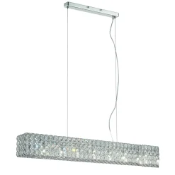 Lampada a sospensione, Lampadario, Luminare sospeso, Lampada a pendente, 99x12h19 cm, Cromo