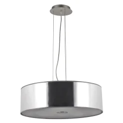 Lampada a sospensione, Lampadario, Luminare sospeso, Lampada a pendente, Made in Italy, 60x60h110 cm, Cromo