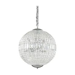 Lampada a sospensione LUXOR SP8, Lampadario, Luminare sospeso, Lampada a pendente, 50x50h75 cm, Cromo