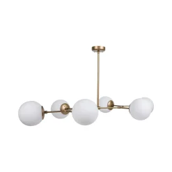 Lampade A Sospensione > Dmora Lampada a Sospensione oro Bianco 892opv1639 Colore Struttura Bianco - Toano Bianco, Oro