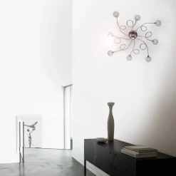 Lampada da parete, Luminaria da parete, Luce a muro, Faretto a muro, 72x72h24 cm, Cromo