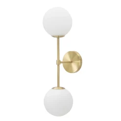 Lampada da Parete oro Bianco Necessarie 2 Lampadine Attacco e14, Indoor - Taroud
