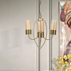 Lampada da Soffitto oro Necessarie 3 Lampadine Materiale Struttura in Vetro, - Darona