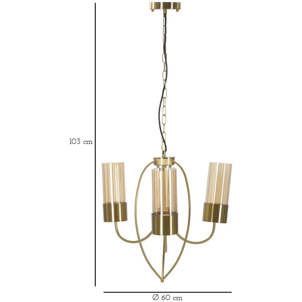 Lampada da Soffitto oro Necessarie 3 Lampadine Materiale Struttura in Vetro, - Darona