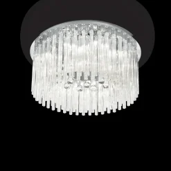 Lampade Da Soffitto > Dmora Lampada da soffitto, Plafone, Luminaria a soffitto, Luce per soffitto, 65x65h29 cm, Cromo Argento