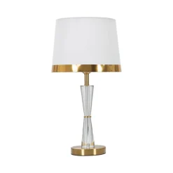 Lampada da tavolo Arriccio, 30x30 h56 cm, Bianco e Oro