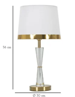 Lampada da tavolo Arriccio, 30x30 h56 cm, Bianco e Oro