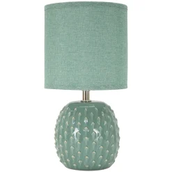 Lampada da Tavolo Azzurro Turchese Necessaria 1 Lampadina Attacco e14, Paralume - Ketchi