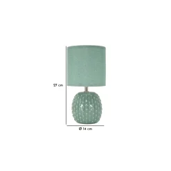 Lampada da Tavolo Azzurro Turchese Necessaria 1 Lampadina Attacco e14, Paralume - Ketchi