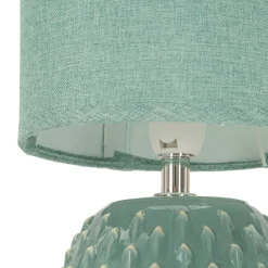 Lampada da Tavolo Azzurro Turchese Necessaria 1 Lampadina Attacco e14, Paralume - Ketchi