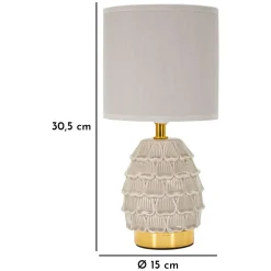 Lampada da Tavolo Beige oro Necessaria 1 Lampadina Attacco e14, Paralume - Talkee