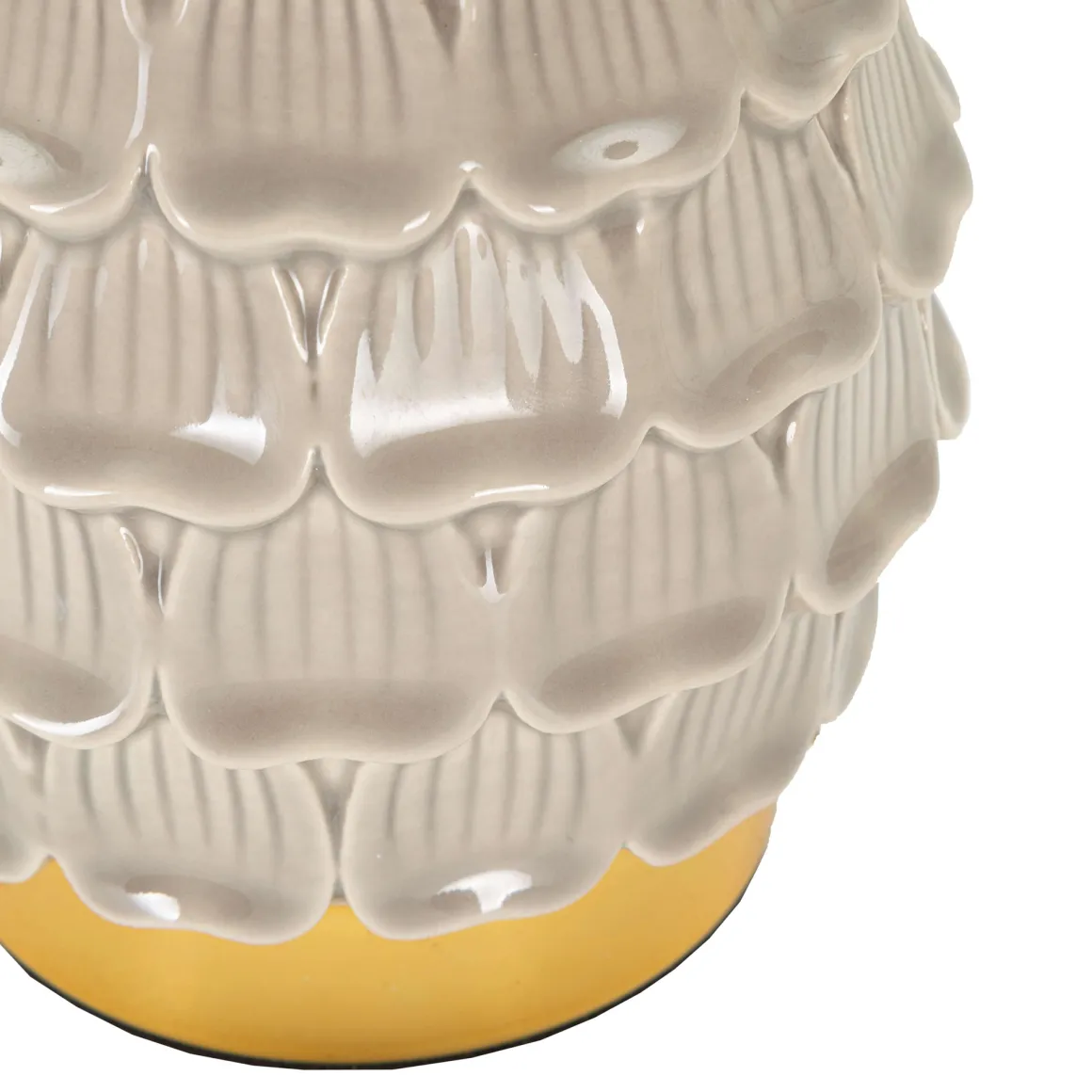 Lampada da Tavolo Beige oro Necessaria 1 Lampadina Attacco e14, Paralume - Talkee