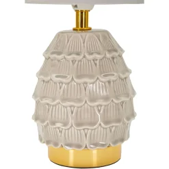 Lampada da Tavolo Beige oro Necessaria 1 Lampadina Attacco e14, Paralume - Talkee