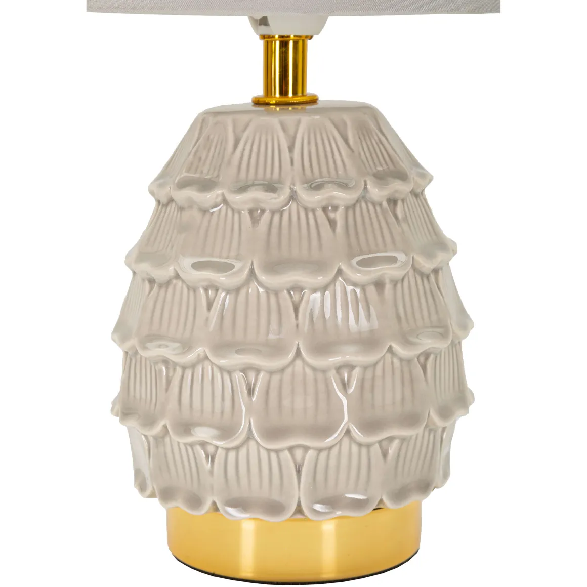 Lampada da Tavolo Beige oro Necessaria 1 Lampadina Attacco e14, Paralume - Talkee