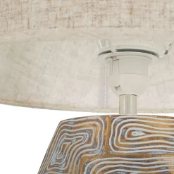 Lampada da Tavolo Beige oro Necessaria 1 Lampadina Attacco e27, Paralume - Falekaza