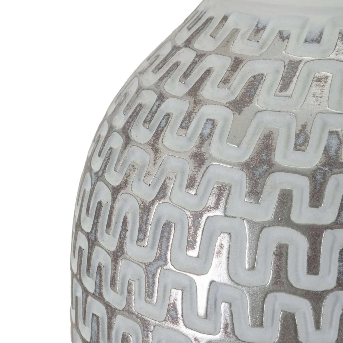 Lampade Da Tavolo > Dmora Lampada da Tavolo Bianco Argento Necessaria 1 Lampadina Attacco e27, Paralume - Balosemo Argento, Bianco