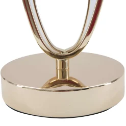 Lampade Da Tavolo > Dmora Lampada da Tavolo Bianco Crema oro Necessaria 1 Lampadina Attacco e27, Paralume - Kars Oro, Bianco Crema