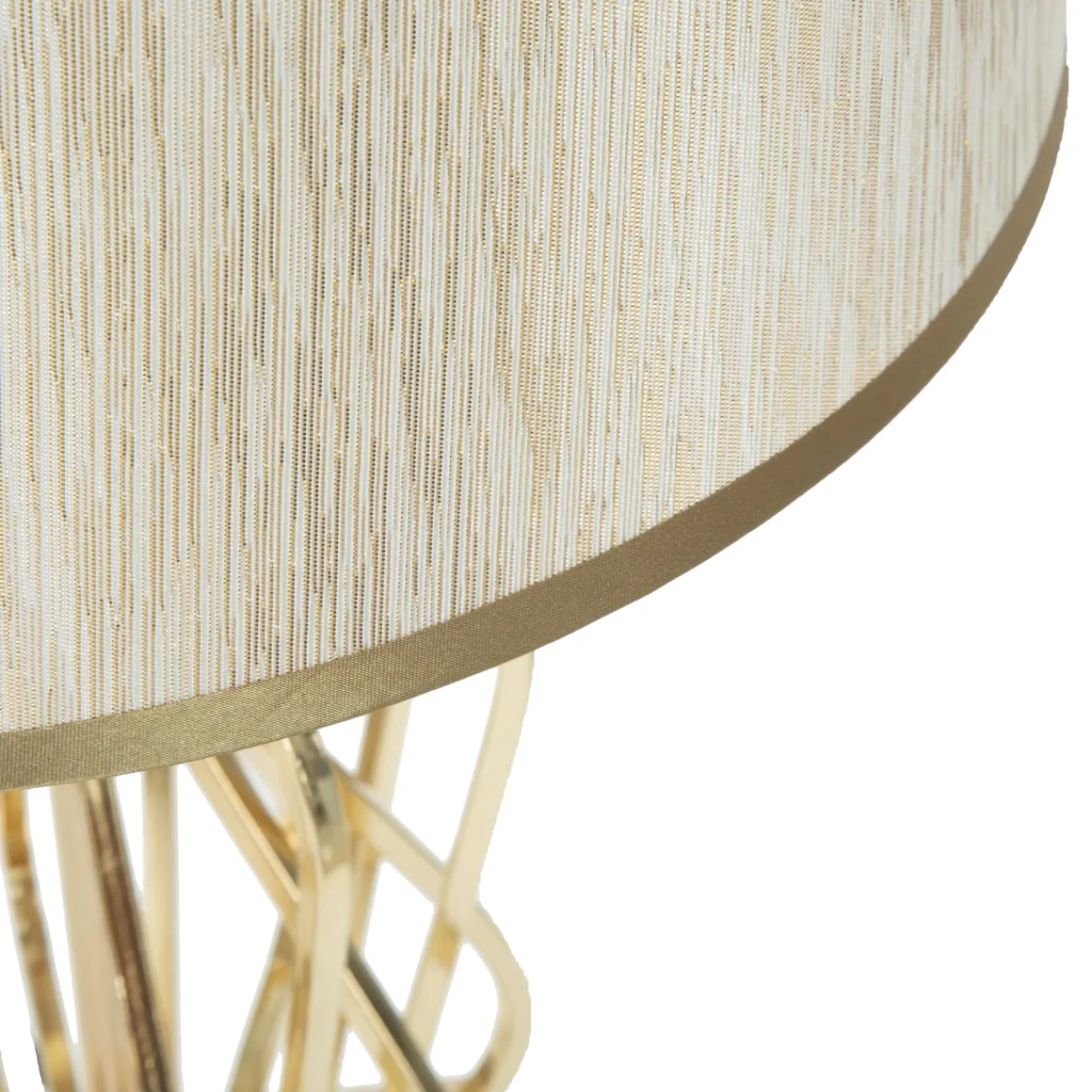 Lampada da Tavolo Bianco Crema oro Necessaria 1 Lampadina Attacco e27, Paralume - Sigiri